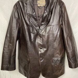 VTG Leather Shop Women’s Leather Jacket Argentina Brown Size 4